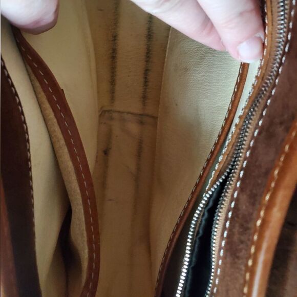 Dooney & Bourke red/brown vintage leather Florentine Toscana medium saddle bag - Picture 6 of 14